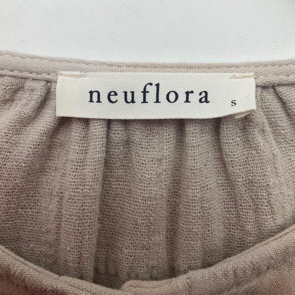 Neuflora Small Textured Plaid Tiered Maxi Dress Soft Beige Minimalist - Picture 4 of 12